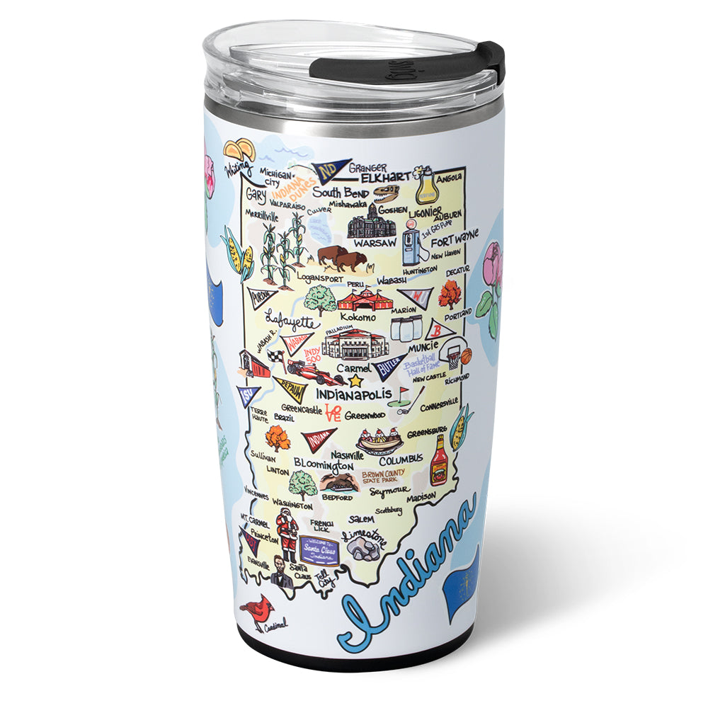 Indiana Tumbler 22oz Stainless Steel Vacuum Insulated Cup - Keeps Drinks Hot/Cold for Hours - Perfect for Coffee, Tea, Water & Outdoor Activities