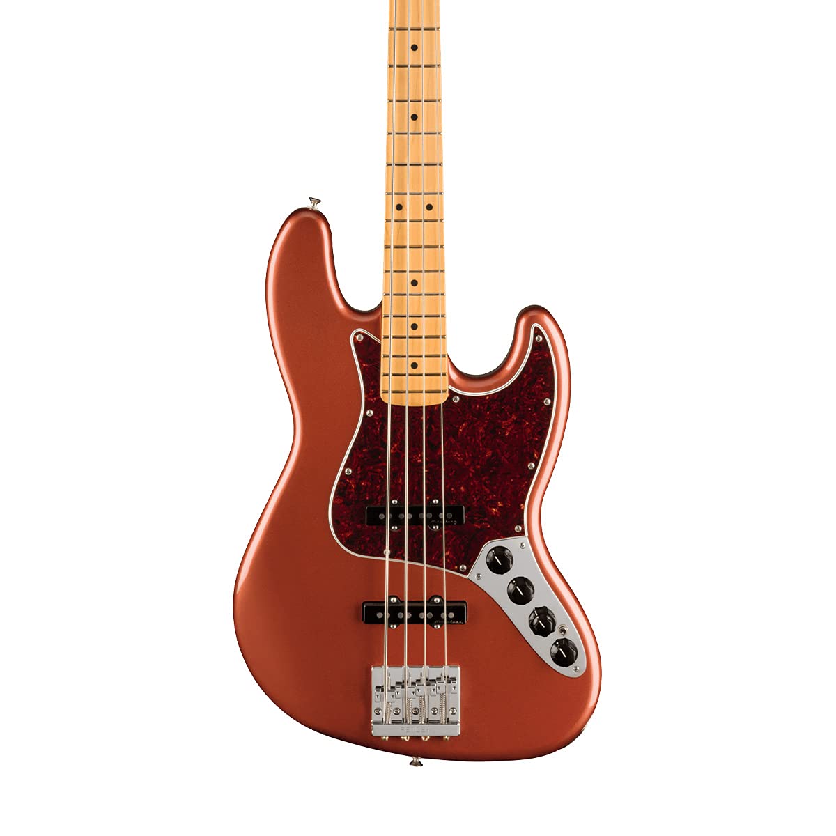 Fender Player Plus Jazz Bass Guitar - Aged Candy Apple Red Finish, Maple Fingerboard | Professional Electric Bass for Recording, Live Performances & Studio Sessions
