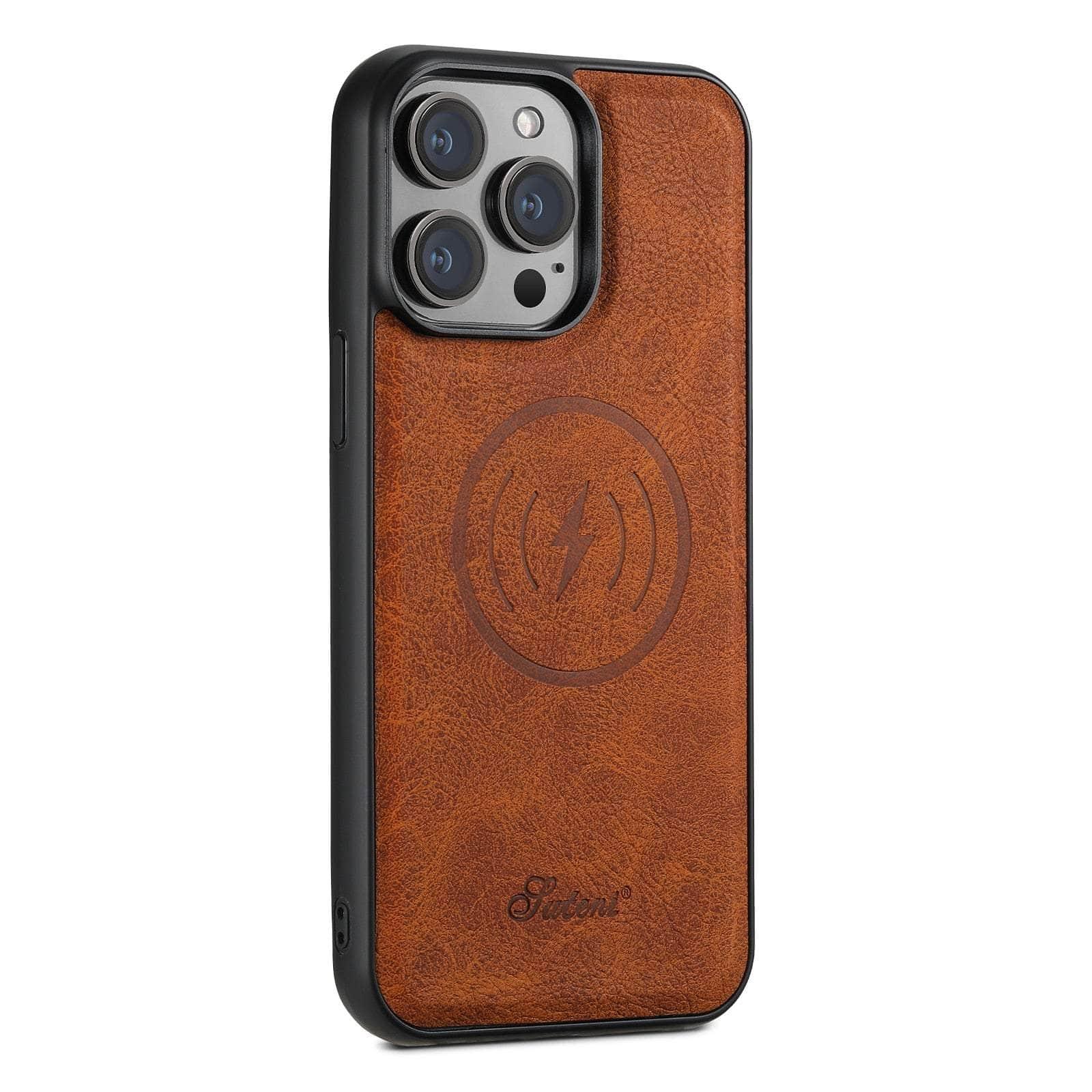 Magnetic Leather Wallet Case for iPhone 15 Plus - Slim RFID Blocking Card Holder with Strong Magnets - Perfect for Everyday Use, Travel & Business Meetings