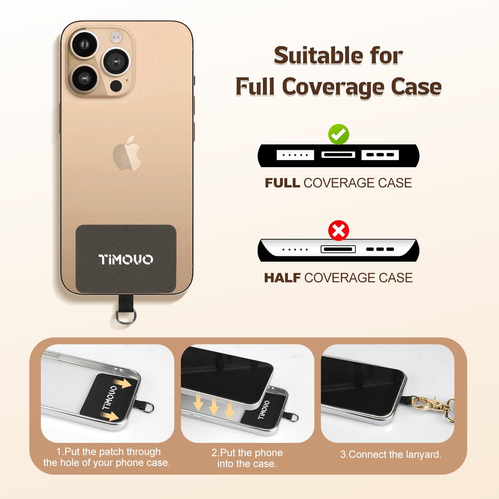 TiMOVO Adjustable Anti-Theft Phone Lanyard - Universal Crossbody Wrist Strap for All Phone Cases (Be Kind+Rainbow Design) - Perfect for Travel, Shopping, Concerts & Outdoor Activities