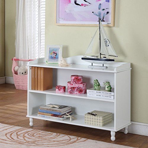 Kids 2-Shelf White Bookcase - Sturdy Wooden Bookshelf for Children's Room, Nursery, Playroom & Classroom Organization