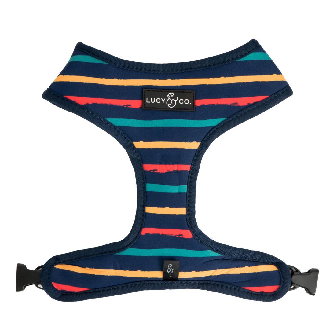 Lucy&Co Reversible Dog Harness - Adjustable No-Pull Pet Vest with Reflective Strips for Small Medium Large Dogs | Space Doodle Print | Perfect for Walking, Hiking & Outdoor Adventures