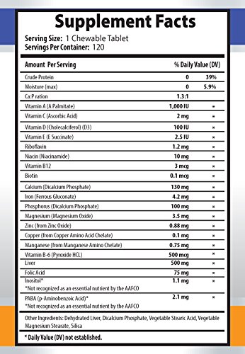 Premium Pet Vitamins for Dogs & Cats - Essential Minerals & Vitamin B Chewable Supplements - 90 Count Bottle - Supports Joint Health, Immunity & Energy for Active Pets
