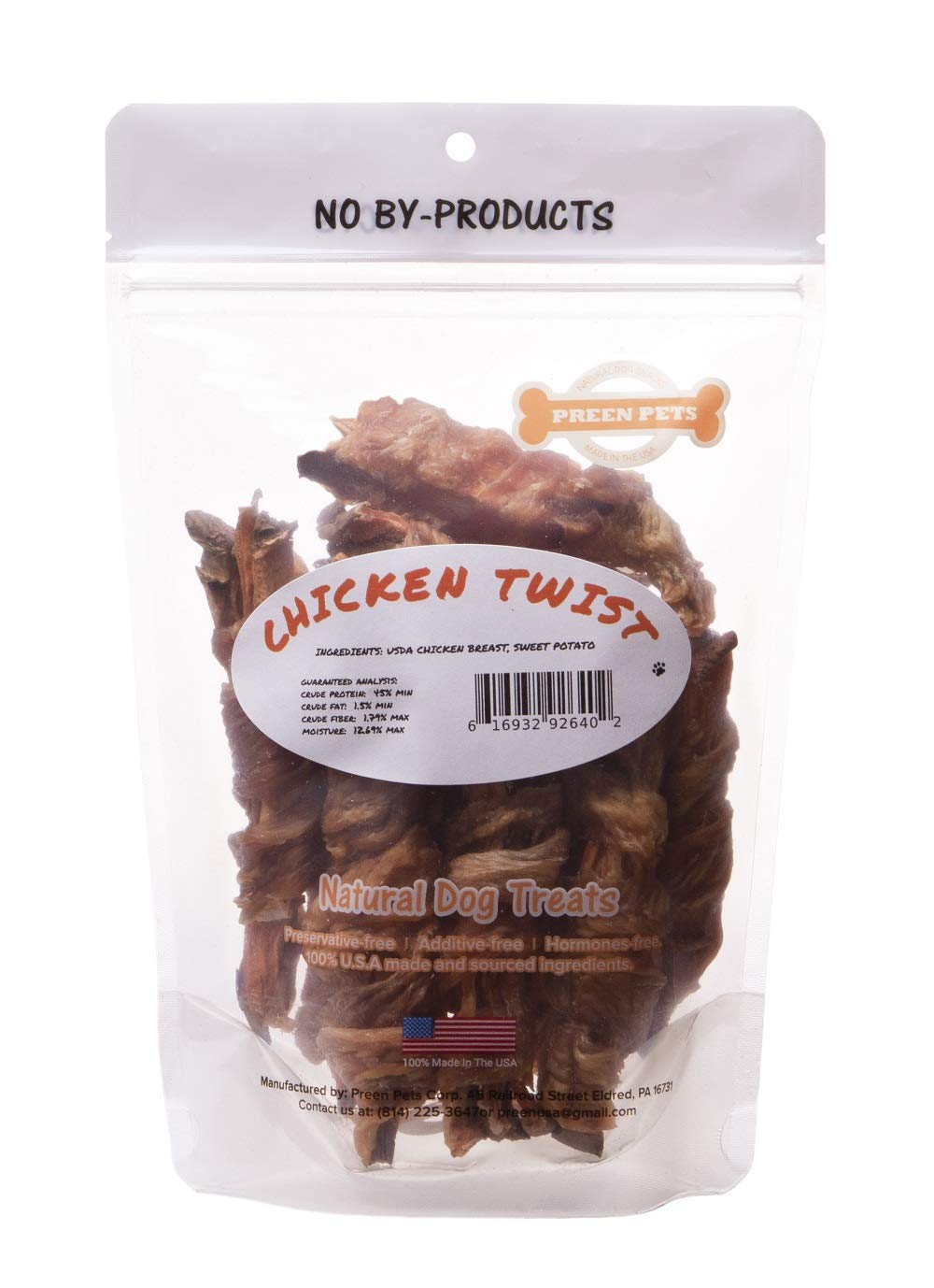 100% USA Made Chicken Breast & Sweet Potato Dog Treats - Crunchy Natural Chews for Small & Large Dogs (4oz) - Perfect for Training Rewards & Dental Health