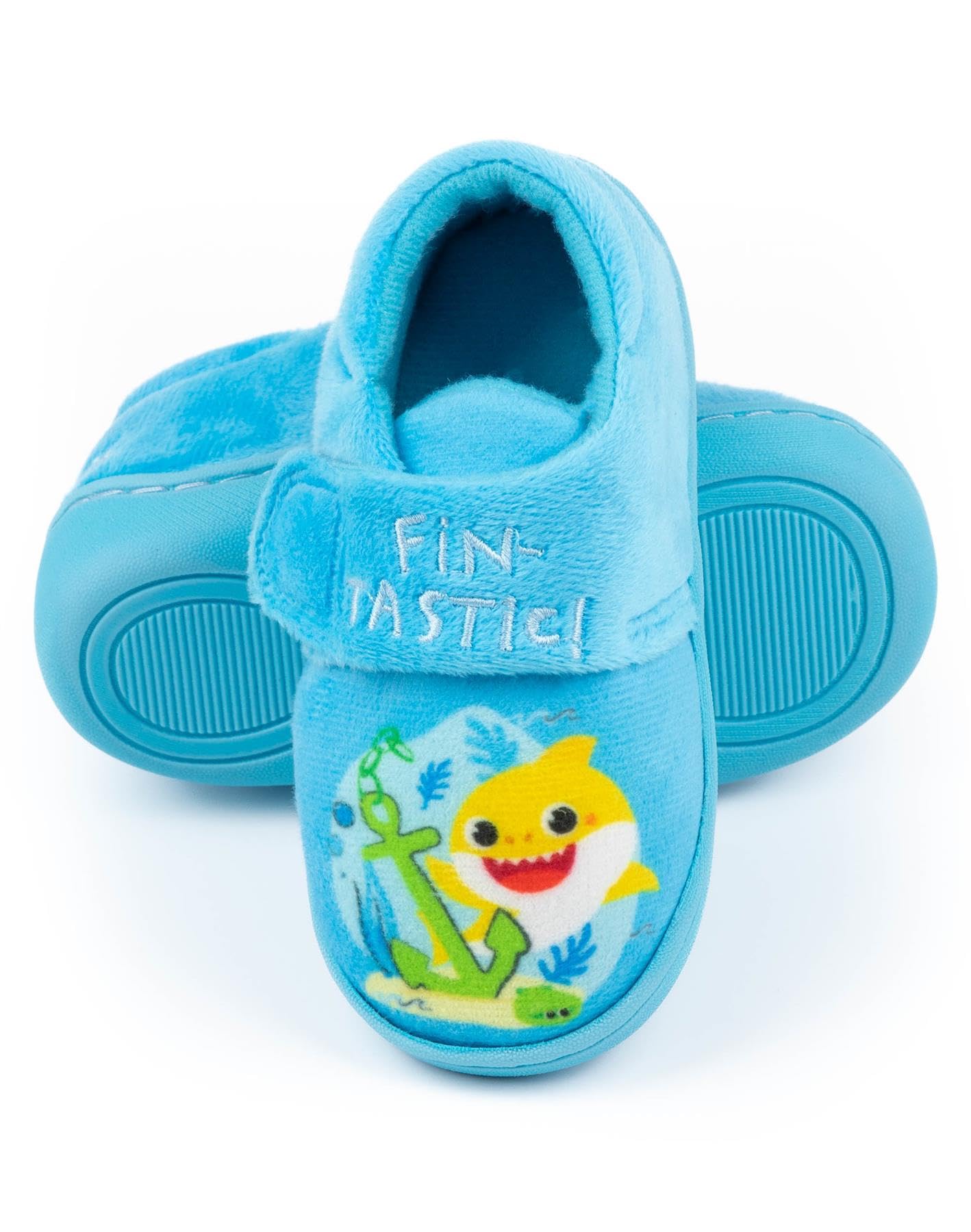 Baby Shark Boys Slippers - Cozy Blue Toddler Footwear for Indoor Play