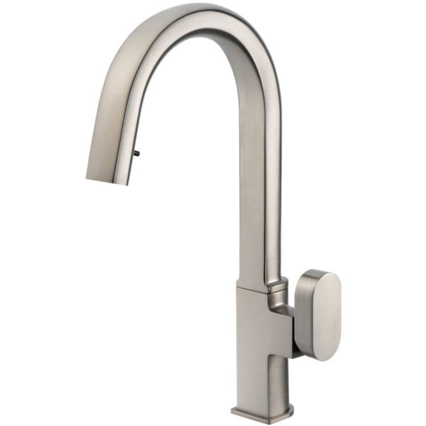 REPD 1000 BN Brushed Nickel Dual Function Pull Down Kitchen Faucet - High Arc Modern Design for Easy Cooking & Dishwashing