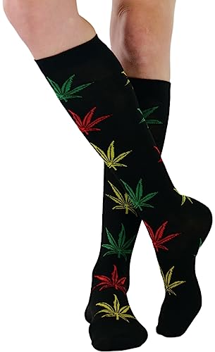 Single: Black W/ Rasta Colored Leaves