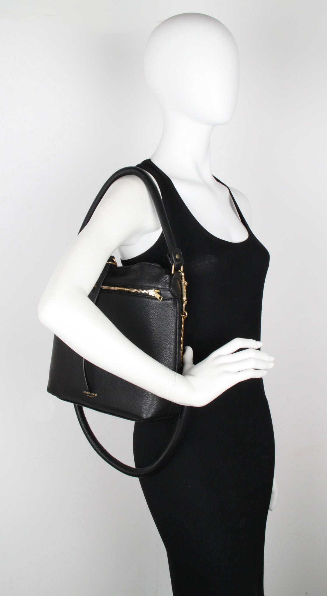 Deadly Ponies Mr Kitty Black Leather Crossbody Bag - Stylish & Durable for Women | Perfect for Work, Travel & Everyday Use