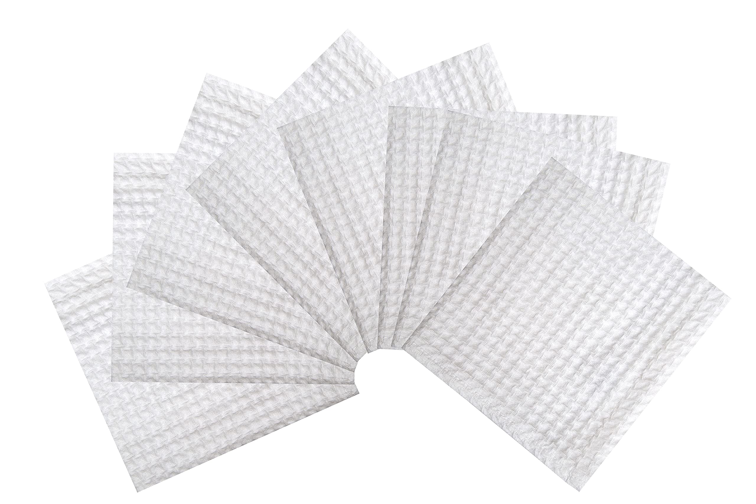 Premium Waffle Weave Dish Cloths (12”x12”, 8 Pack) – 270 GSM Cotton Kitchen Towels – Super Absorbent & Quick-Drying Dish Towel Set (White) – Ideal for Washing Dishes, Cleaning Countertops & Drying Hands
