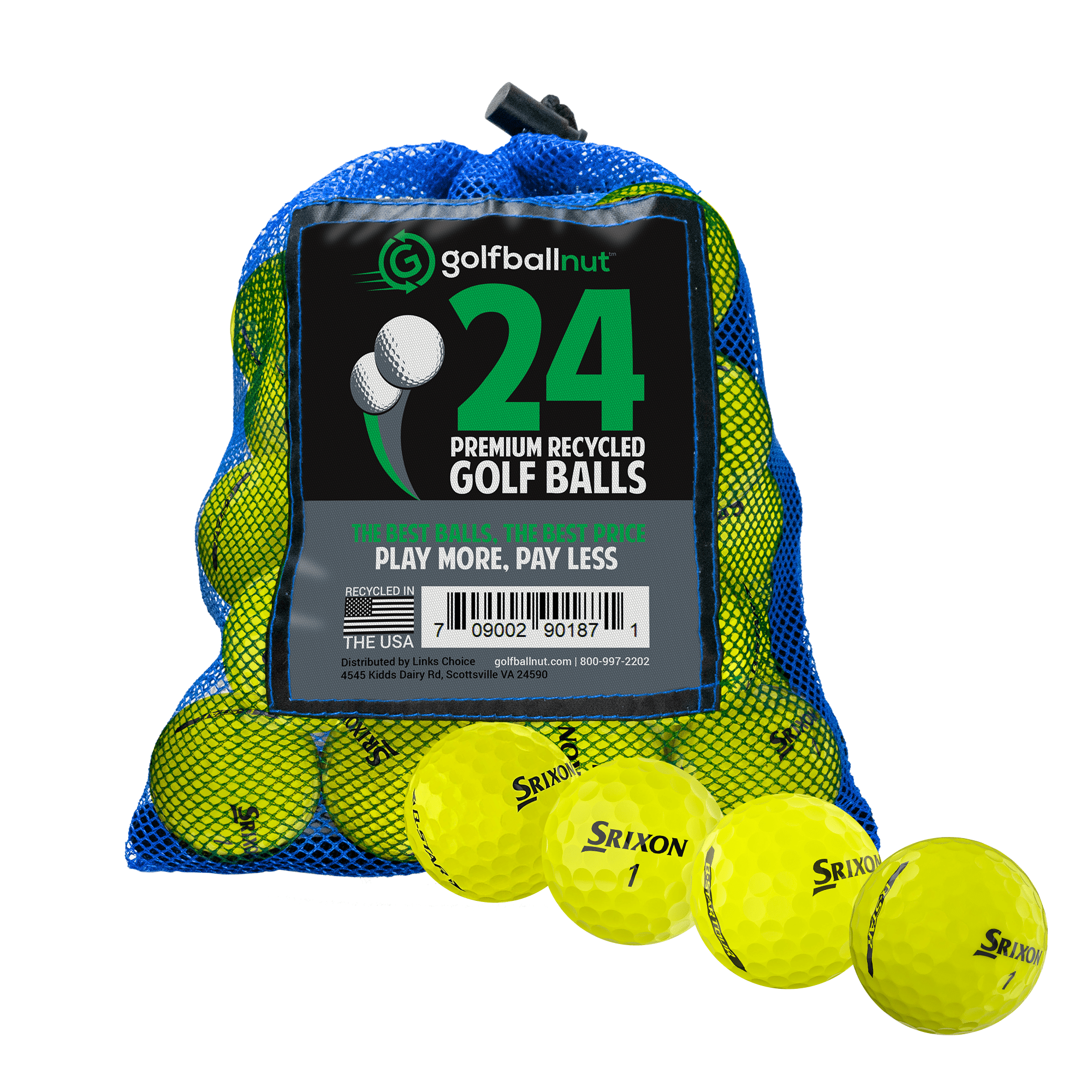 Premium Used Srixon Q-Star Mixed Golf Balls - 50 Pack Bulk Mesh Bags for Practice & Training | High Performance Recycled Golf Balls for Driving Range, Backyard Practice & Casual Play