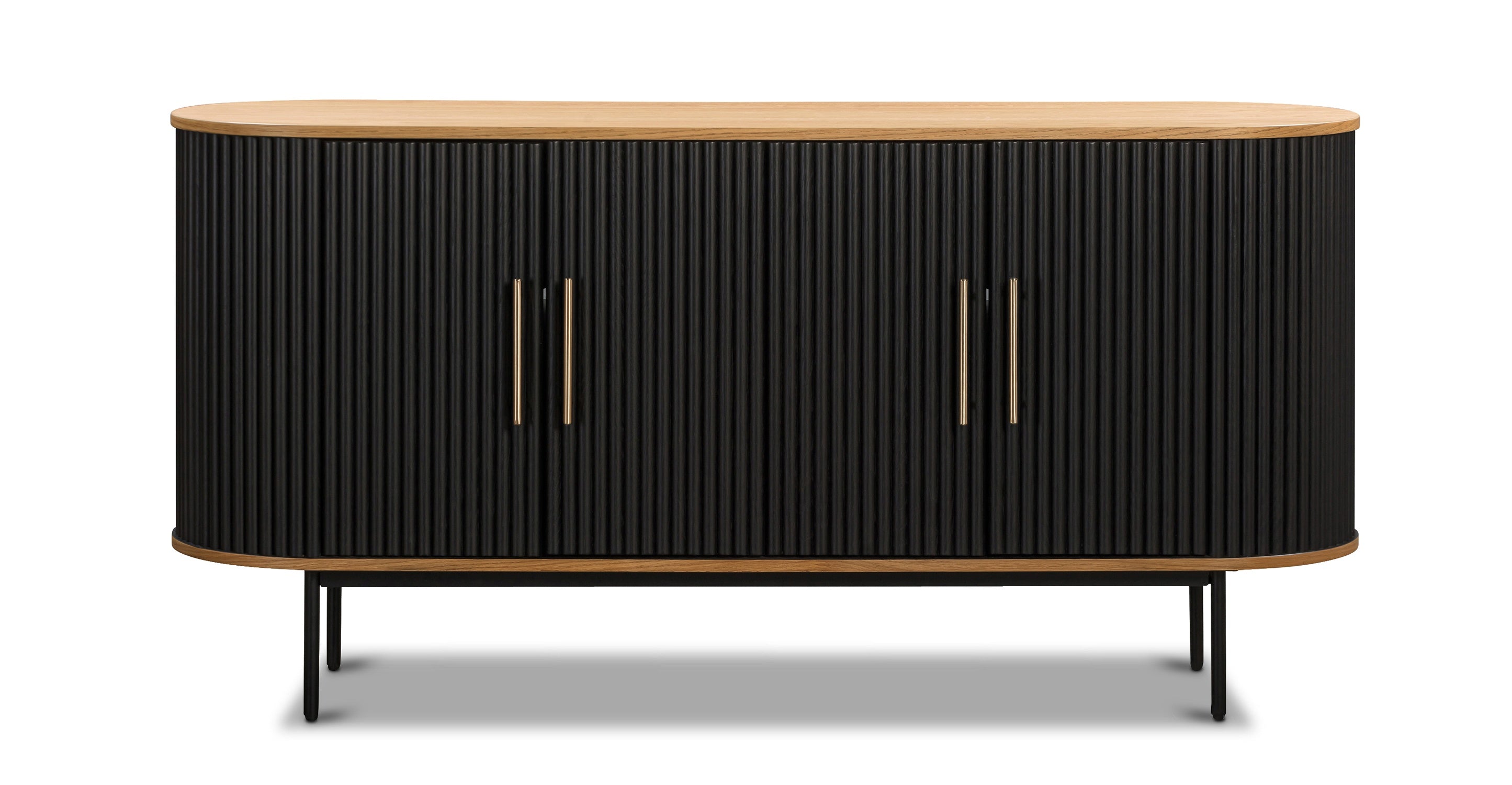Modern Noir Sideboard - Stylish Mid-Century Buffet Cabinet for Dining Room & Living Room Storage | Perfect for Home Decor & Organizing Dishes, Linens & Entertainment Essentials