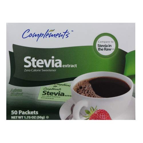 Pure Stevia Extract Sweetener - 50 Packets (820329) | Natural Sugar Substitute for Baking, Coffee & Tea | Wholesale Bulk Food Sweetener for Diabetics & Keto Diet