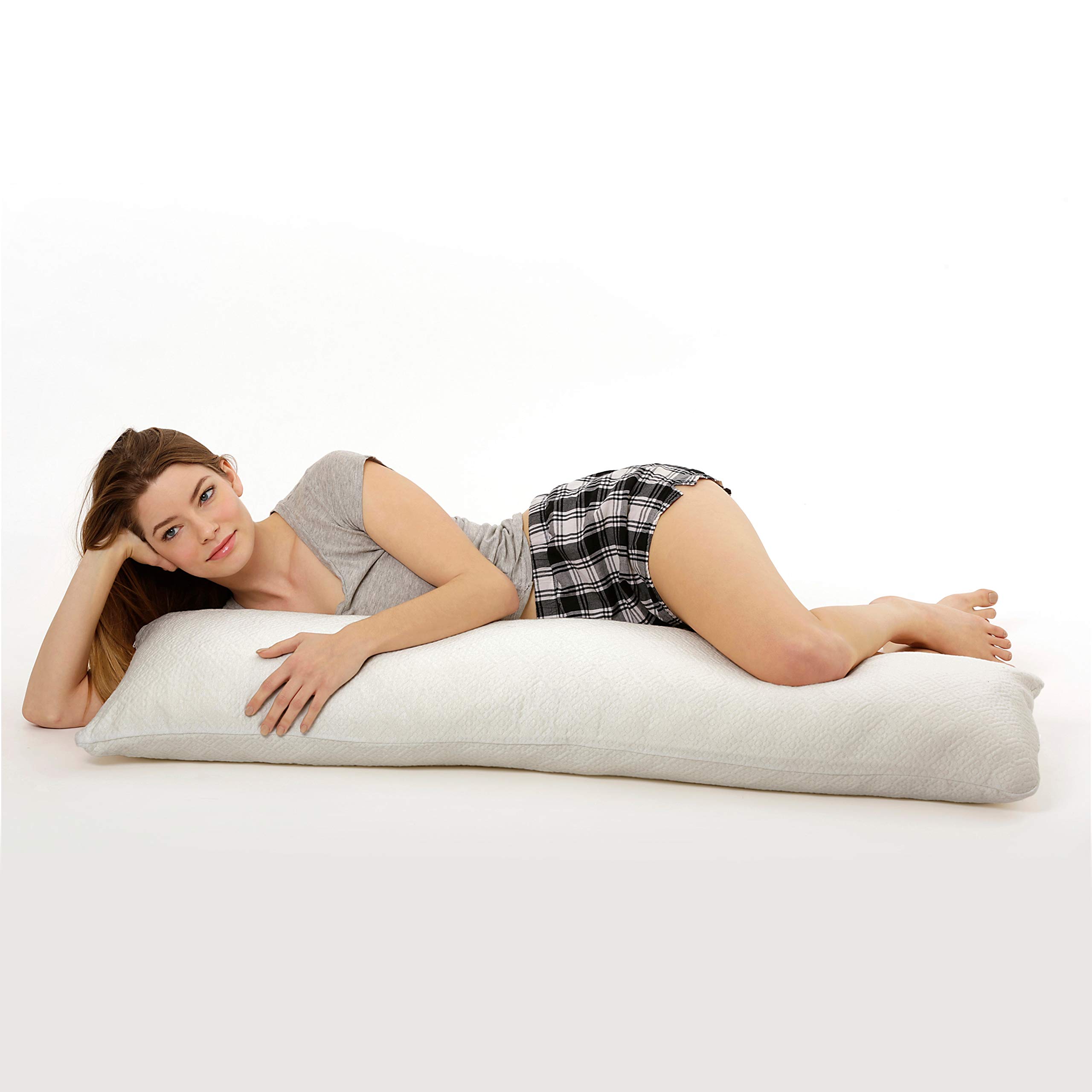 Ultra-Comfortable Memory Foam Slim Body Pillow for Side Sleepers & Pregnancy Support - Single Size for Adults