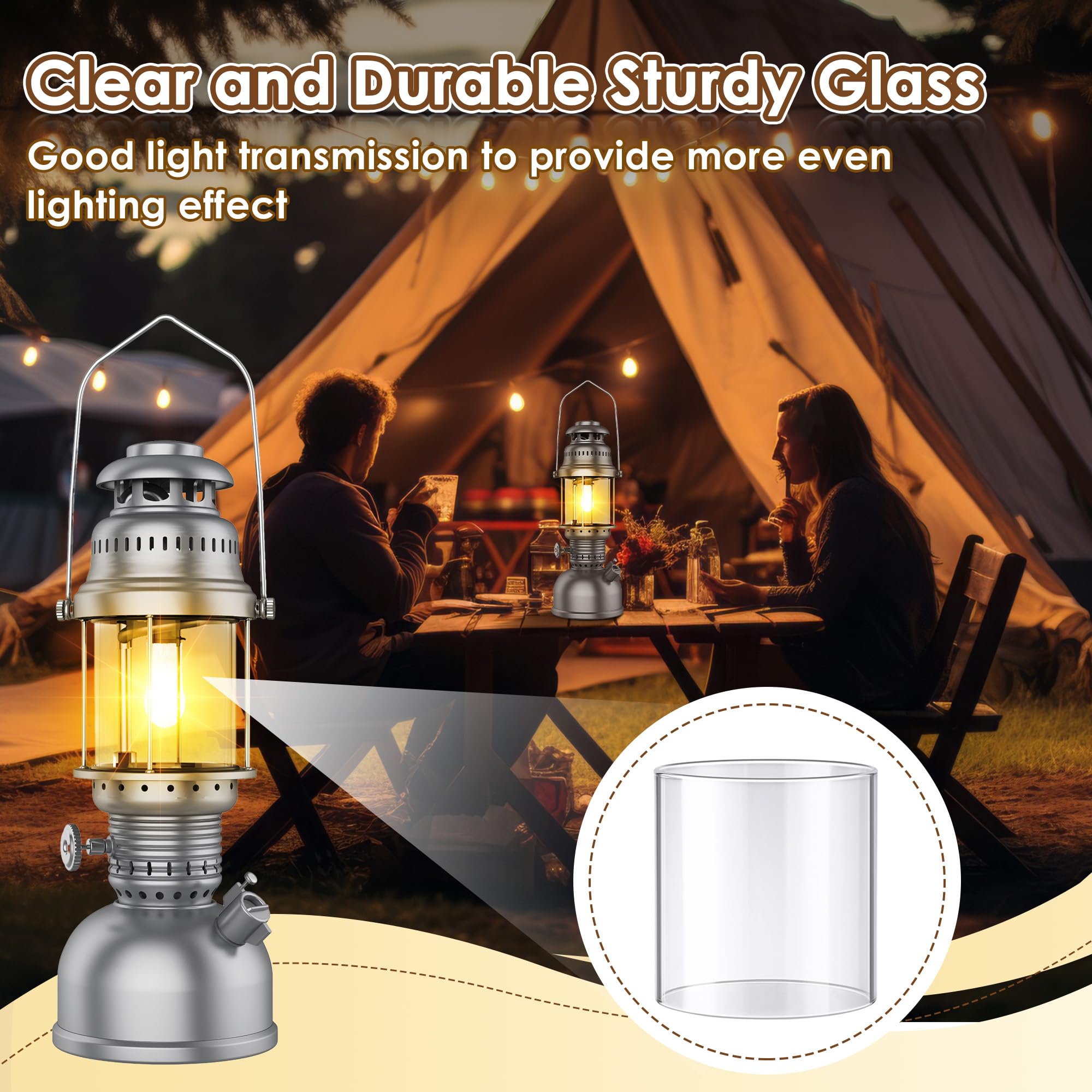 Coleman Lantern Glass Globe Replacement - Clear Propane Lantern Mantles for Outdoor Camping, Hiking & Emergency Lighting - Compatible with Coleman Fueled Lanterns - Durable Reusable Lantern Parts