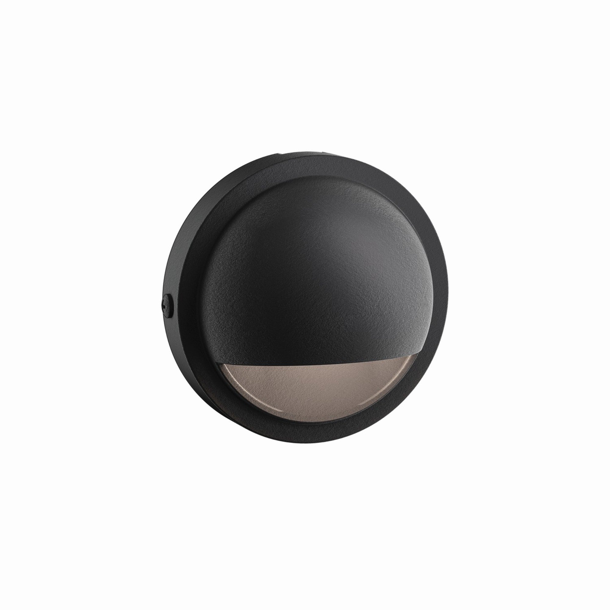 12V LED Half Moon Deck Light 2700K Warm White - Textured Black Waterproof Outdoor Lighting for Boat, Dock, Patio & Stair Steps