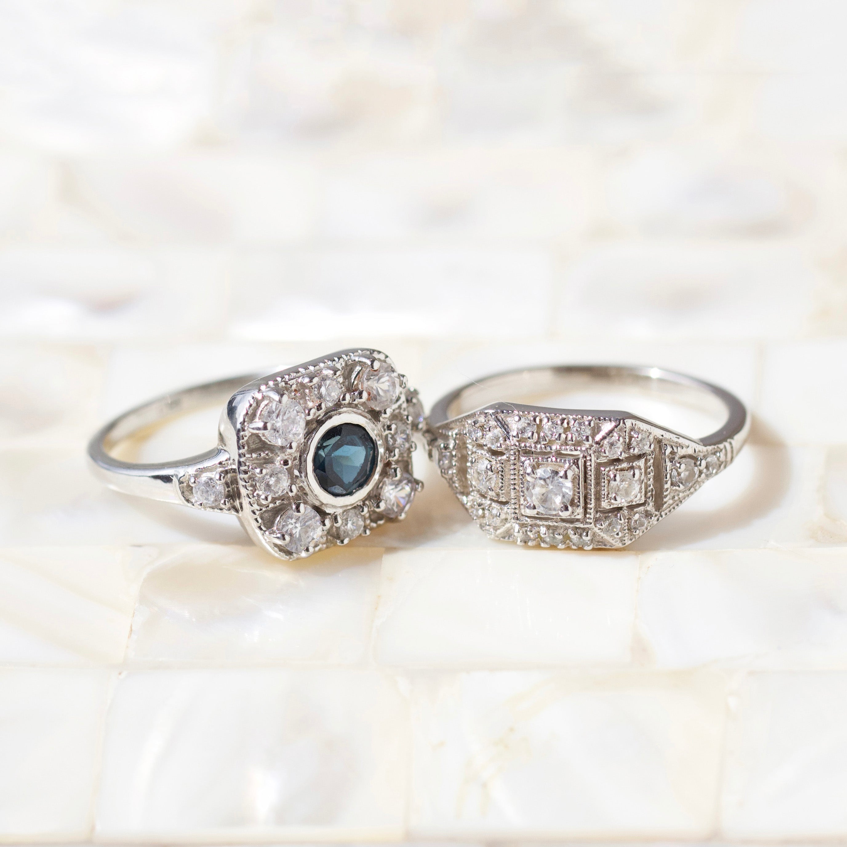 Angelica Blue Topaz Vintage Ring – Elegant Antique Style Jewelry for Women | Perfect for Weddings, Anniversaries & Special Occasions
