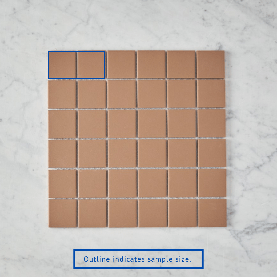 Haddon Terracotta Matte Medium Square Ceramic Tile Sample - Perfect for Kitchen Backsplash, Bathroom Walls & DIY Home Decor Projects