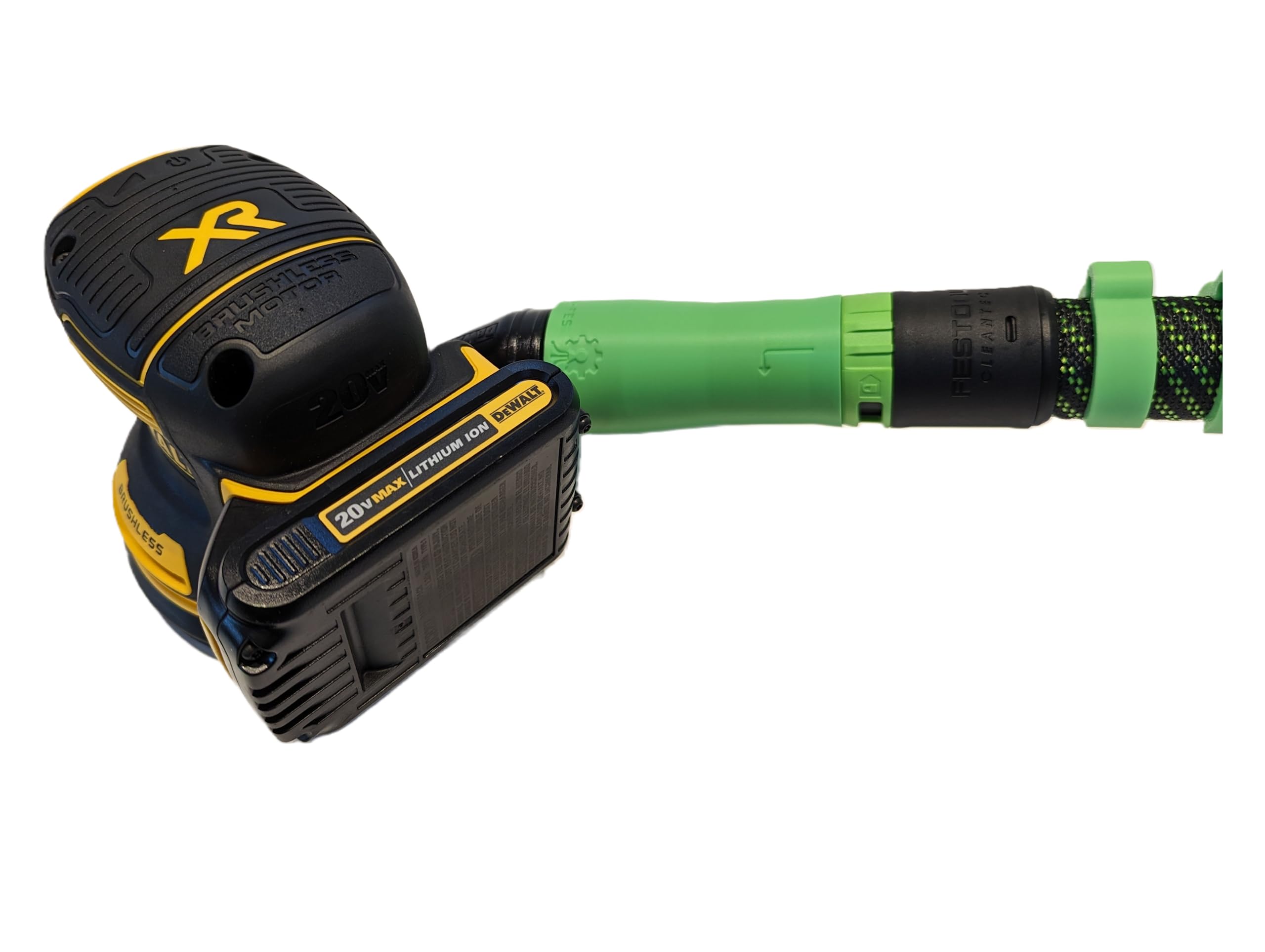 **Dewalt to Festool Vacuum Adapter for Sanders - 27mm Dust Collection Hose Connector - Neon Green by Galactic Gadgets - Perfect for Woodworking & Dust-Free Sanding**