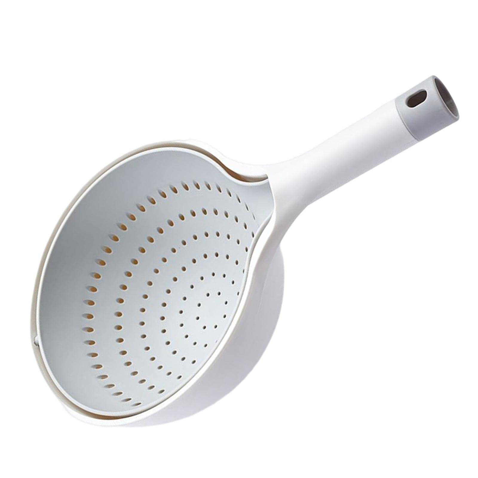 Eco-Friendly Stainless Steel Colander Strainer Bowl - Space Saving Kitchen Tool for Washing Vegetables, Beans, Salad & Pasta - Perfect for Meal Prep, Cooking & Healthy Eating (Grey)