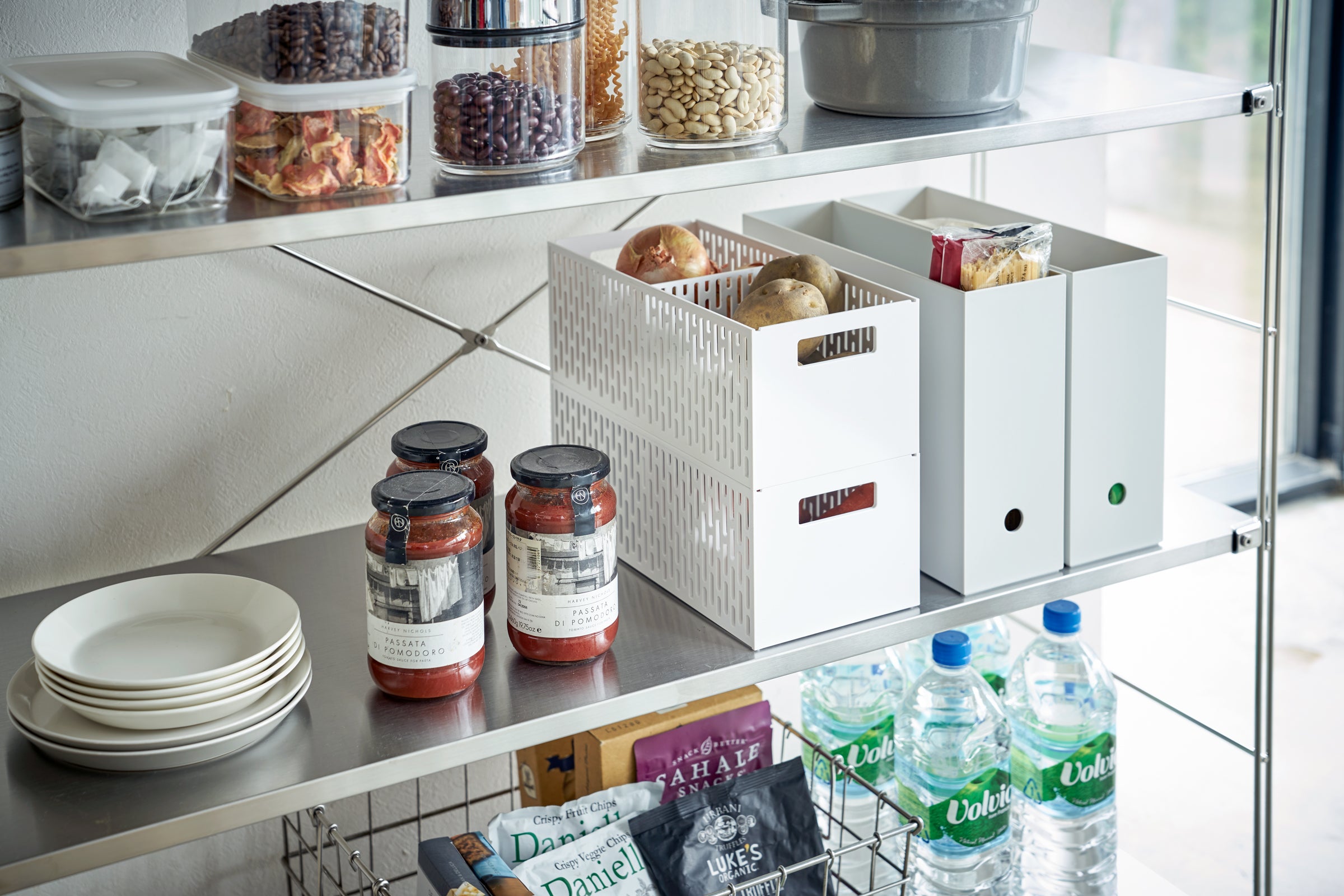 Stackable Vegetable Storage Bins - Organize Fresh Produce in Fridge, Pantry, or Kitchen Cabinet