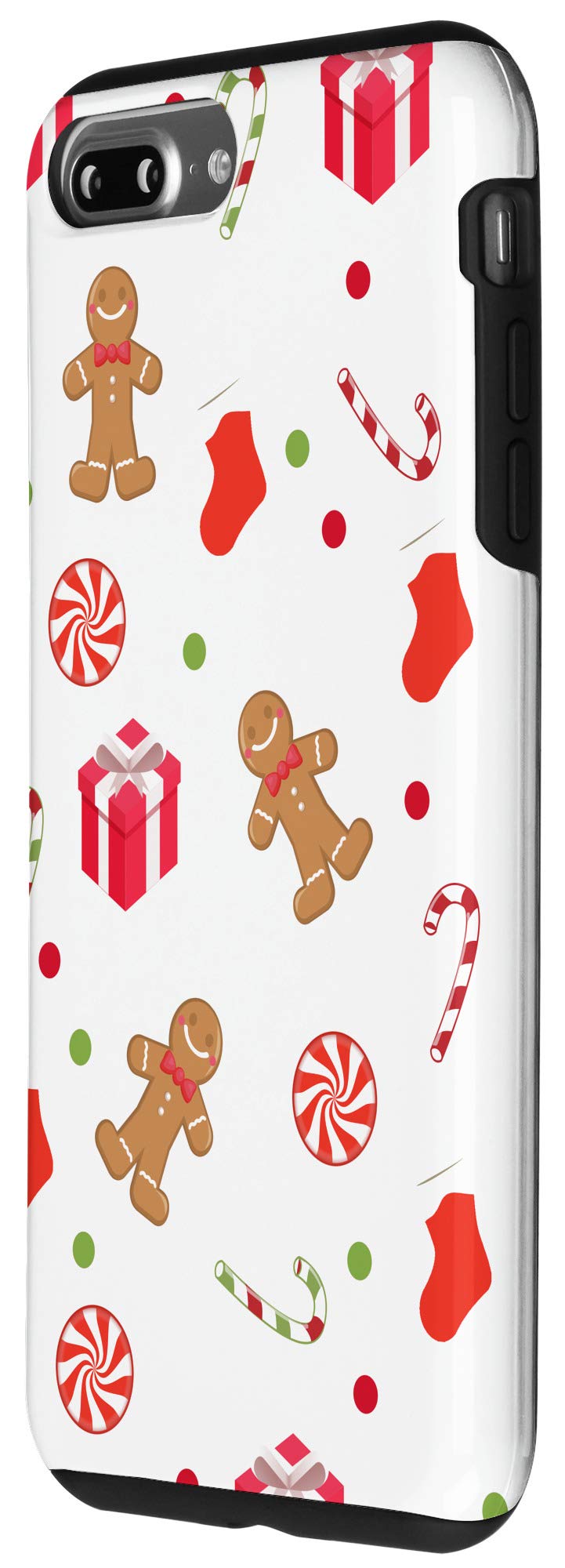 iPhone 7 Plus/8 Plus Christmas Phone Case - Festive Gingerbread Cookies & Candy Cane Design | Perfect Holiday Gift & Winter Protection