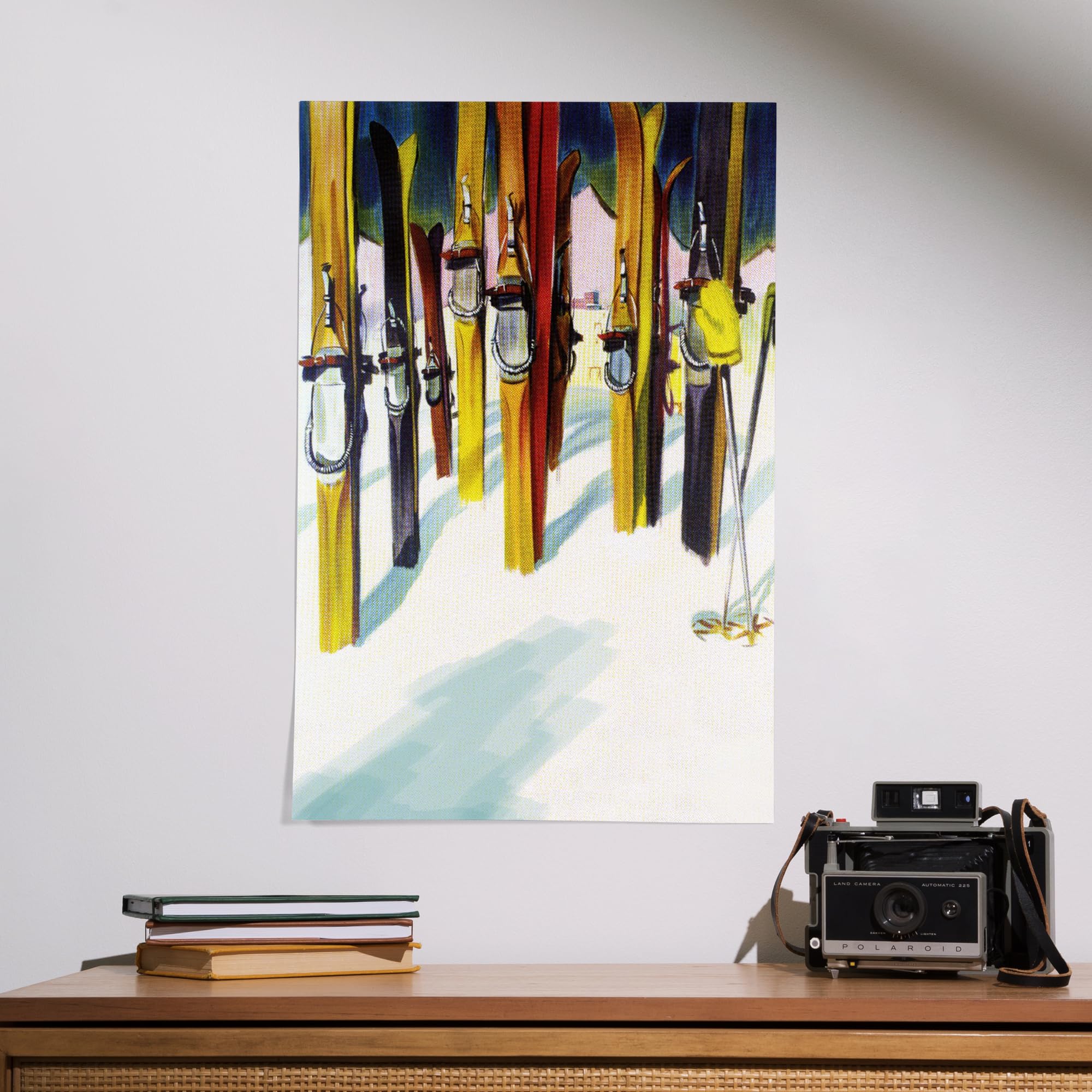 Lantern Press 16x24 Inch Giclee Art Print - Vibrant Ski Landscape Wall Decor for Living Room, Bedroom & Office | Premium Quality Framed Artwork