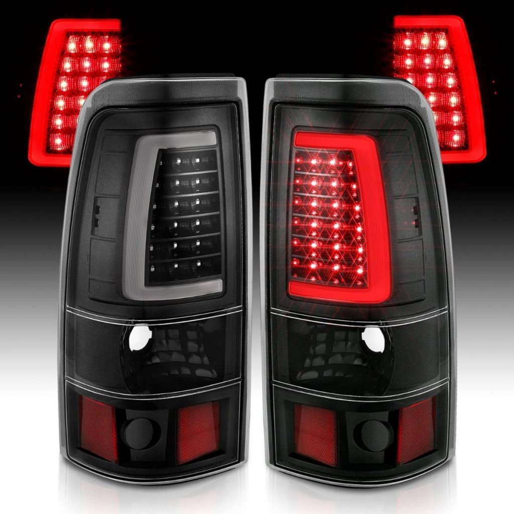 ANZO LED Tail Lights for Chevy Silverado 1500 1999-2002 | Black Plank Style | Part #311330 | Upgrade Your Truck's Rear Lighting for Safety & Style