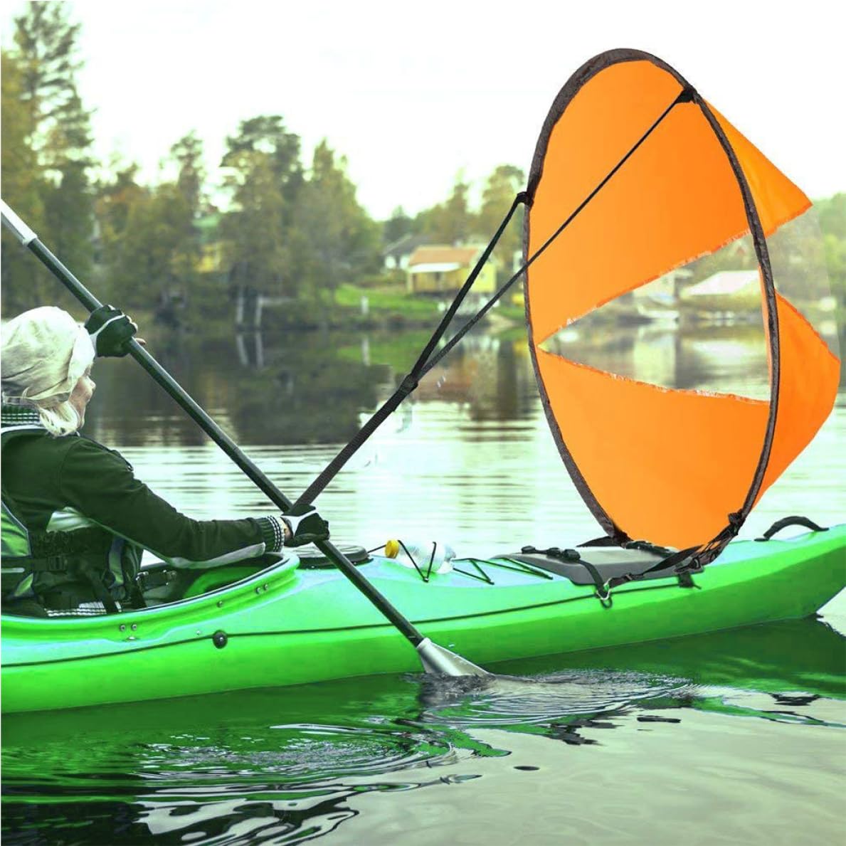 Foldable Kayak Wind Sail with Clear Window - Portable Downwind Sail Paddle for Inflatable Boats & Kayaks | Perfect for Fishing, Camping and Water Sports Accessories