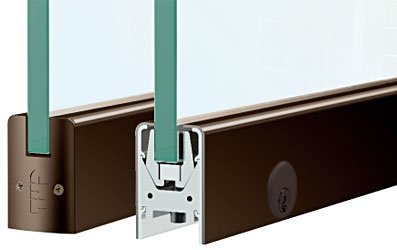 CRL Dark Bronze Low Profile Door Rail with Lock - 35-3/4