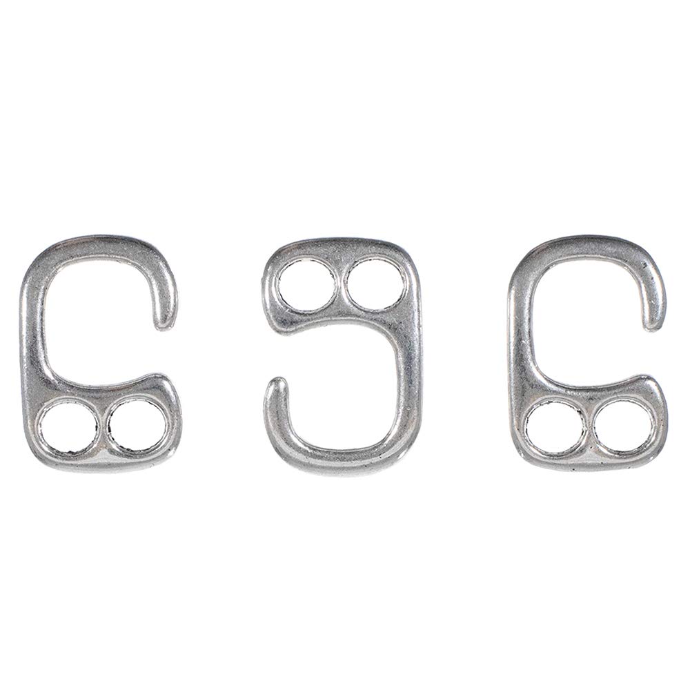 Paracord Planet 2-Hole Clasps - Silver Hook Buckles for Bracelets & Keychains (10 Pack) - DIY Jewelry Making & Outdoor Gear Accessories
