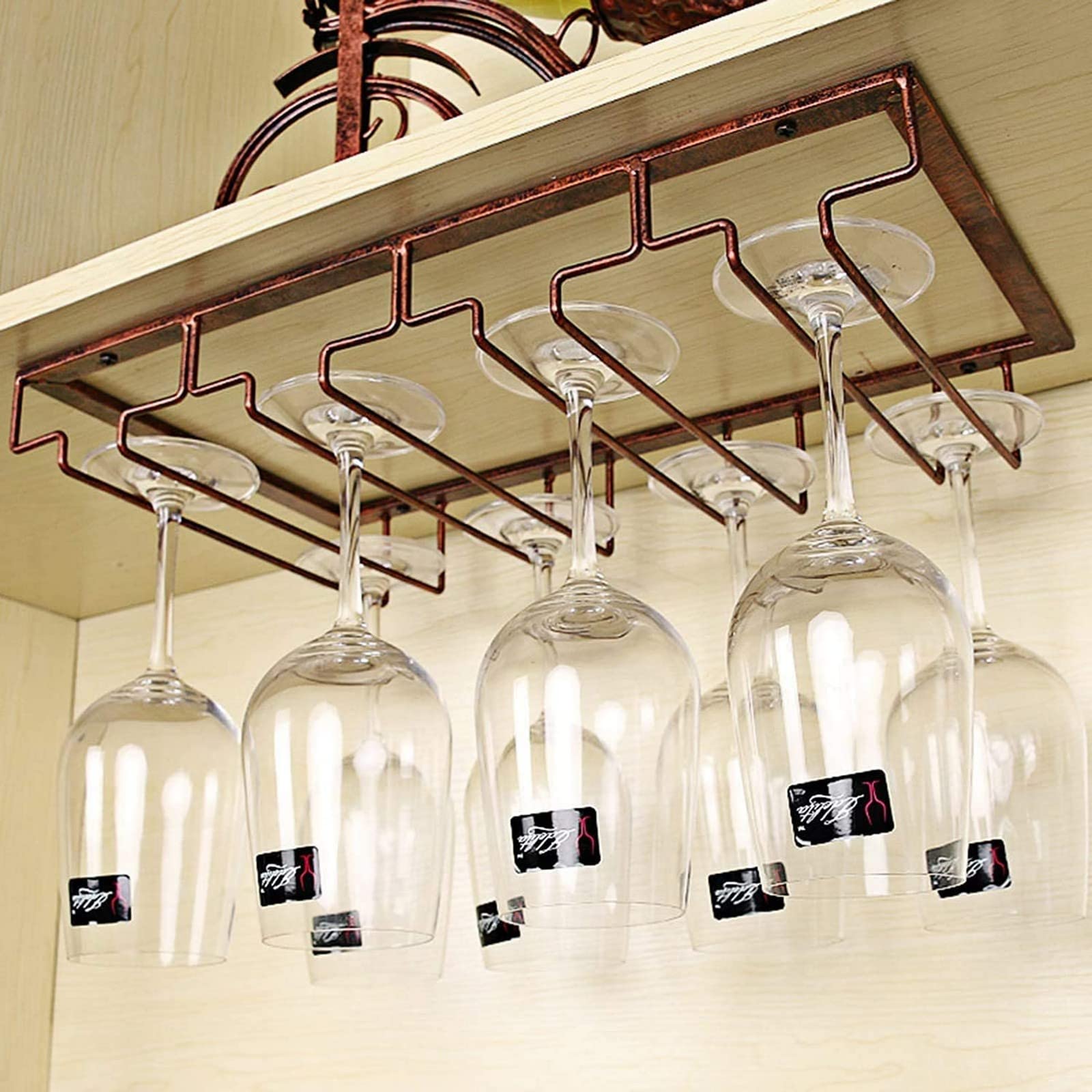 Wall-Mounted Wine Rack & Glass Holder - 3-Tier Storage Shelf for Bars, Restaurants & Home Decor | Under Cabinet Wine Bottle Organizer & Stemware Rack for Kitchen, Dining Room & Wine Cellar Organization