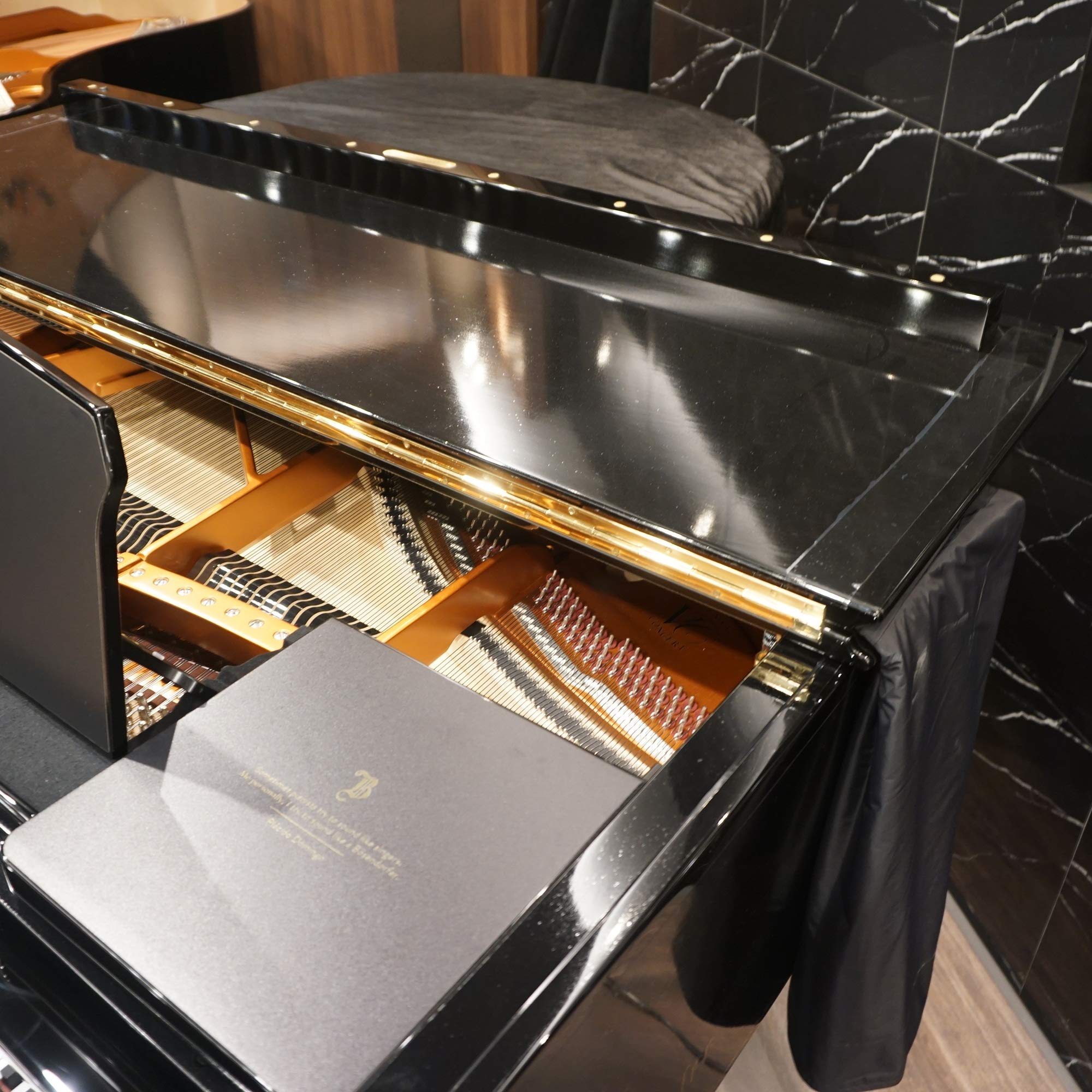 Yamaha Grand Piano Cover Waterproof - Velvet Dust Cover for 5’3” Yamaha C1 Piano, Charcoal Black | Perfect for Home, Studio & Stage Protection