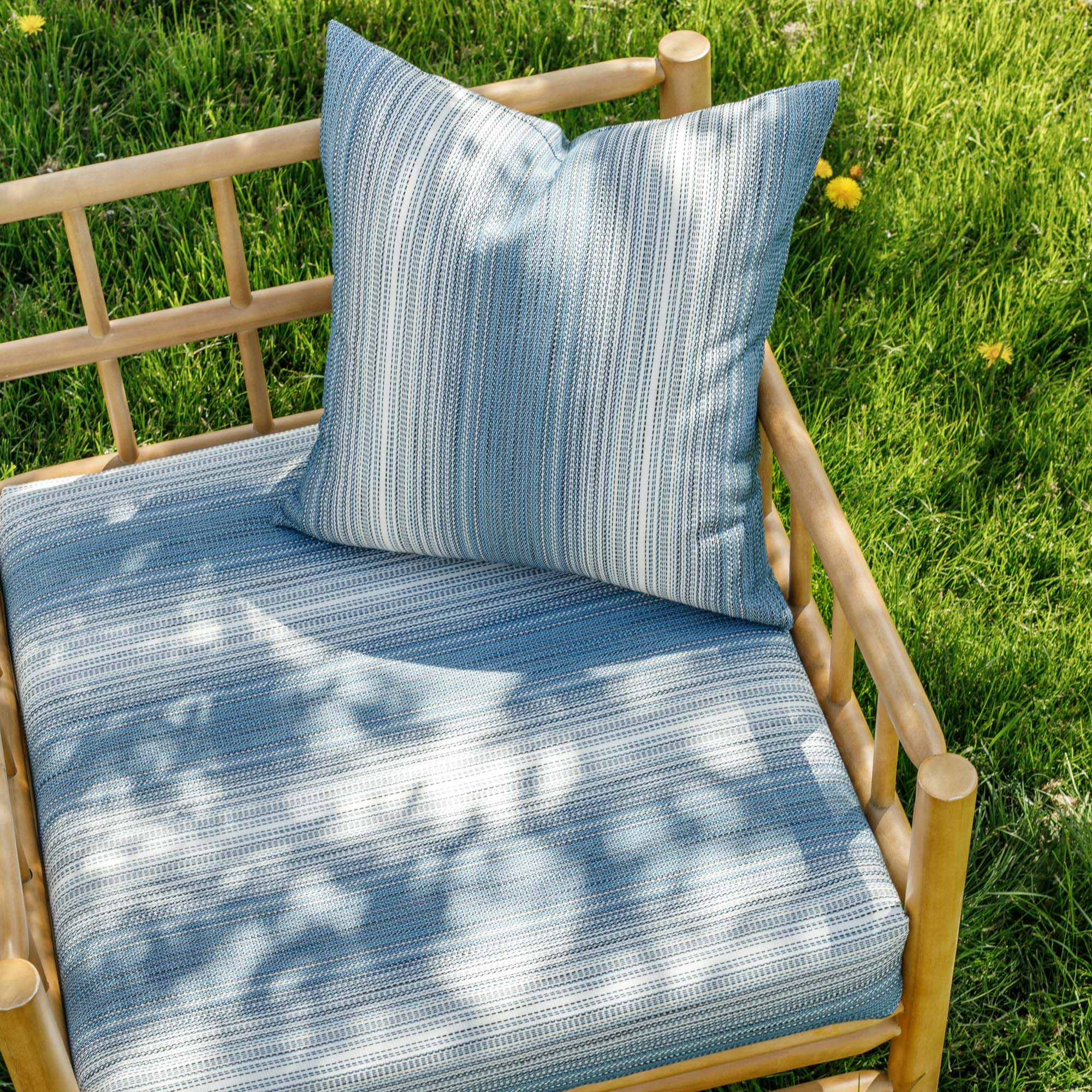 Mateo Stripe InsideOut Fabric - Indigo Blue Cotton Blend for DIY Upholstery, Home Decor & Craft Projects