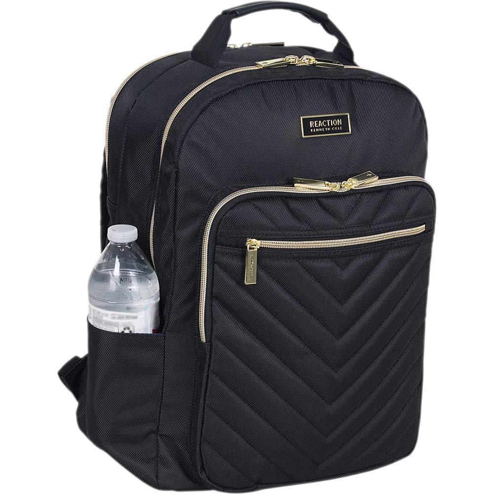 Kenneth Cole REACTION Women's Chelsea Chevron 15 Inch Laptop Tablet Backpack Navy Blue - Stylish Work Commute Travel & College School Bag for Women