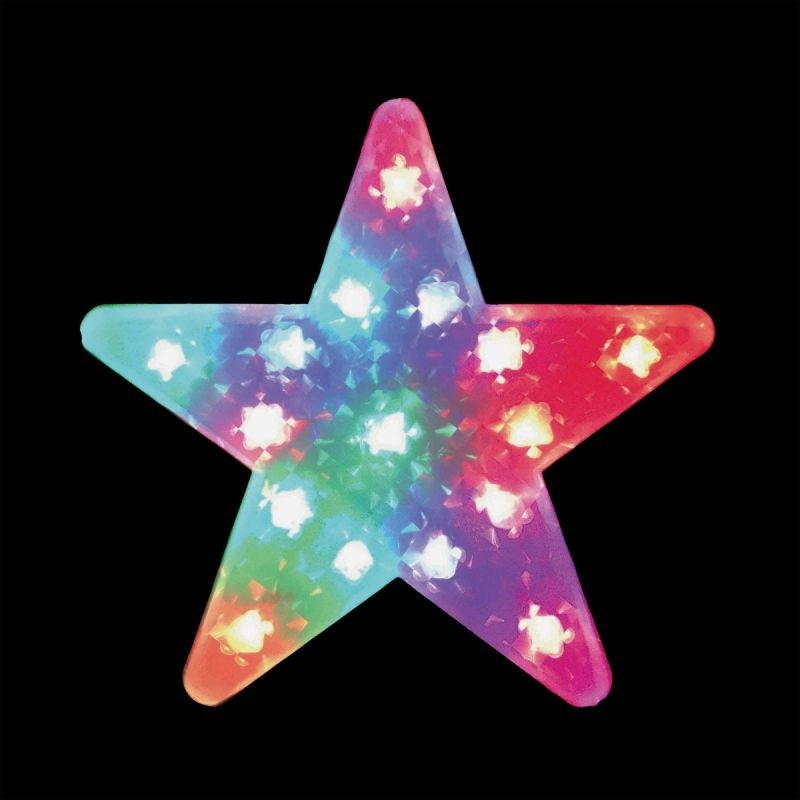 15 Flashing LED Christmas Star Lighted Decoration - Battery Operated Holiday Tree Topper for Xmas Party, Home, Outdoor Decorations