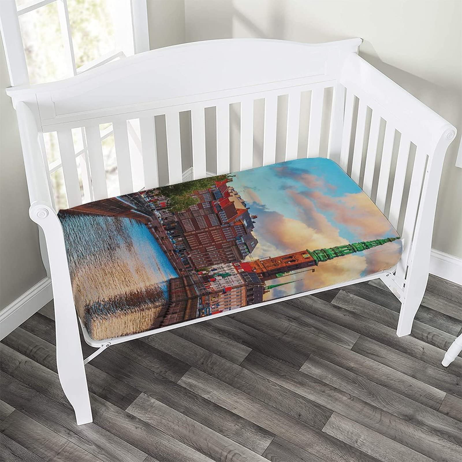 MIPSEC Decorative Crib Sheet - European Microfiber Silky Soft Toddler Mattress Fitted Sheet 28