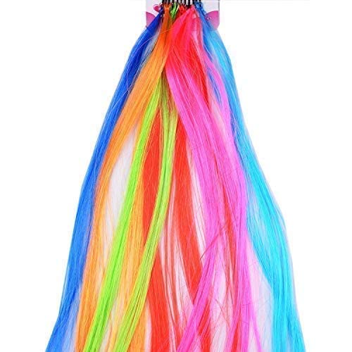 APOEM 12-Piece Clip-In Synthetic Hair Extensions - Multicolor Hair Extensions for Women, Vibrant Colored Hair Extensions with Clips (Pack of 1) | Perfect for Parties, Cosplay & Fashion Styling