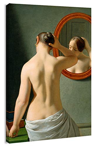 A Nude Woman Doing Her Hair Before a Mirror