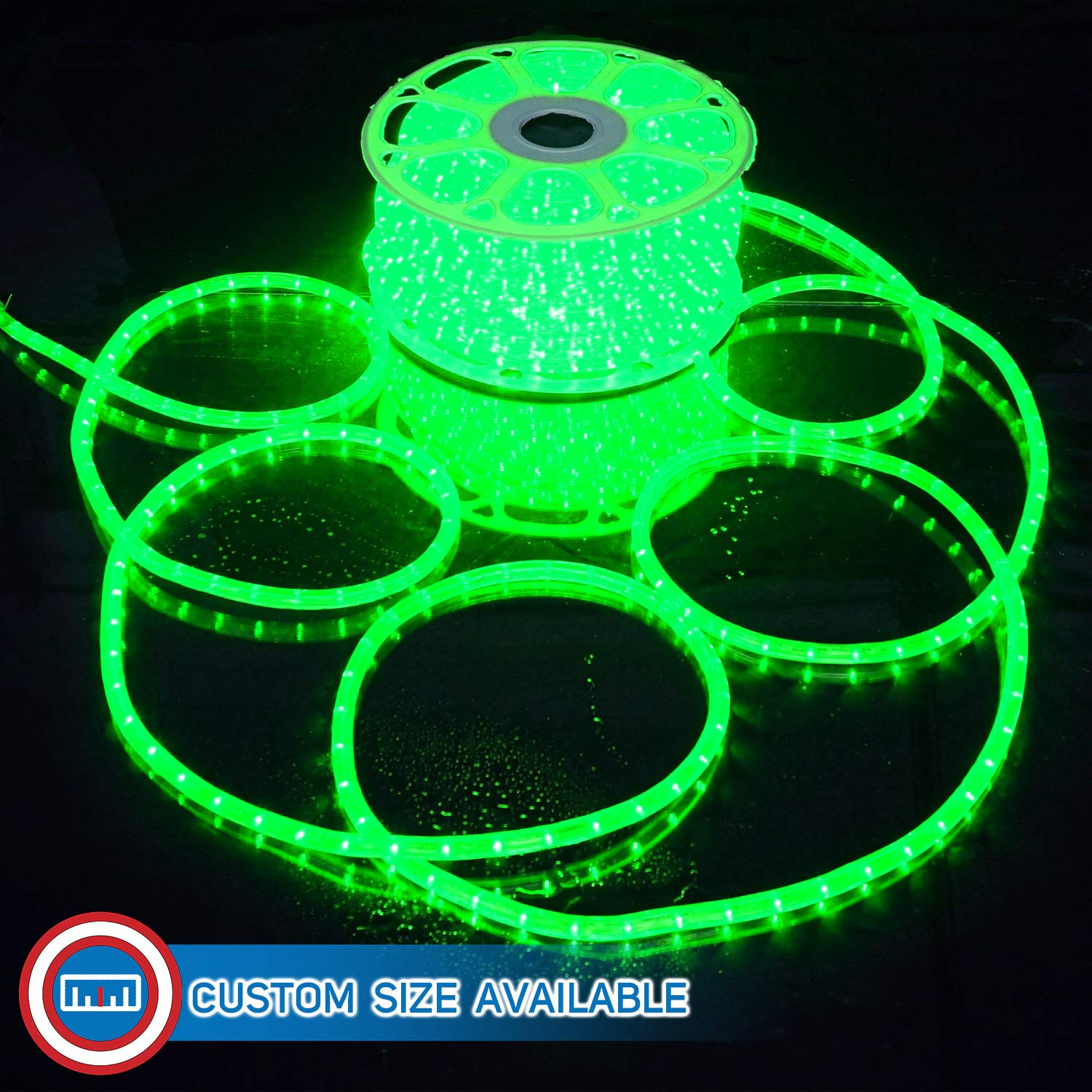 Russell Decor 200ft/60m LED Rope Lights - Waterproof Flexible String Tube Lights for Indoor & Outdoor Decor - Perfect for Saint Patrick's Day, Wedding, Backyard, Patio, Deck & Party Lighting (Green)