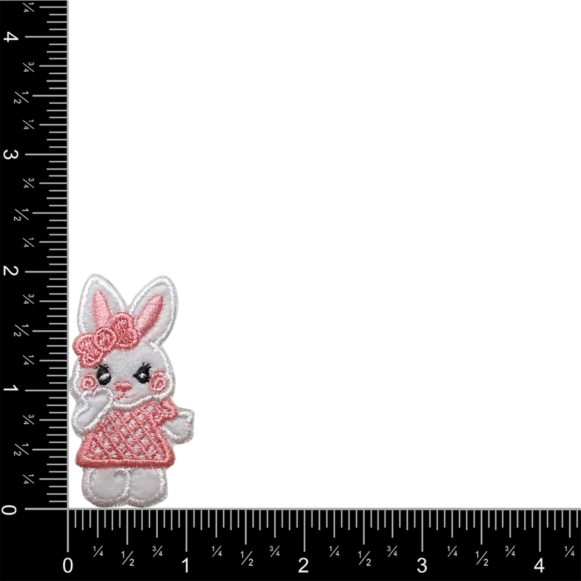 Easter Bunny Iron On Patch for Kids - White Embroidered Rabbit Applique for Girls | DIY Clothing & Accessories Decoration