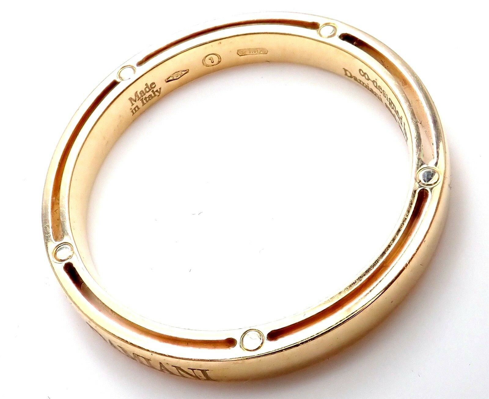 Authentic Damiani Brad Pitt 18k Yellow Gold Diamond 3mm Band Ring Size 10.5 - Luxury Men's Wedding Band for Special Occasions & Gifts