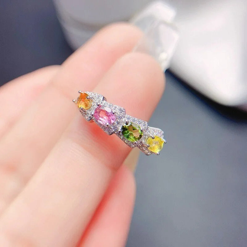 Sterling Silver Tourmaline Ring for Women - Elegant Gemstone Jewelry Gift for Birthday, Anniversary & Special Occasions | Perfect for Daily Wear, Parties & Formal Events