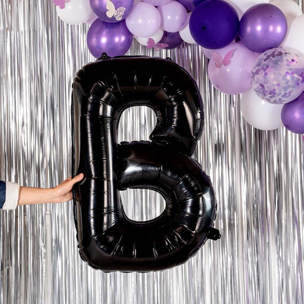 Balloonify Black Mylar Letter B Balloon - 40 Inch Large Foil Alphabet Balloon for Birthday Party Decorations, Baby Showers & Graduation Celebrations (1 Count Box)