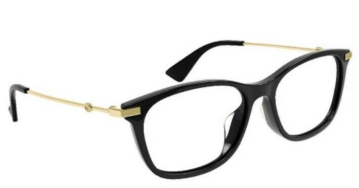 Gucci GG 1061OA 001 Black/Gold Metal Rectangle Unisex Eyeglasses - Stylish Designer Glasses for Men & Women - Perfect for Work, Driving & Fashion Accessories