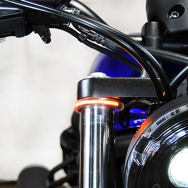 Honda Rebel 500 LED Front Turn Signals - Compatible with 2017-2023 Models - Bright Amber Safety Lights for Motorcycle Night Riding & Urban Commuting