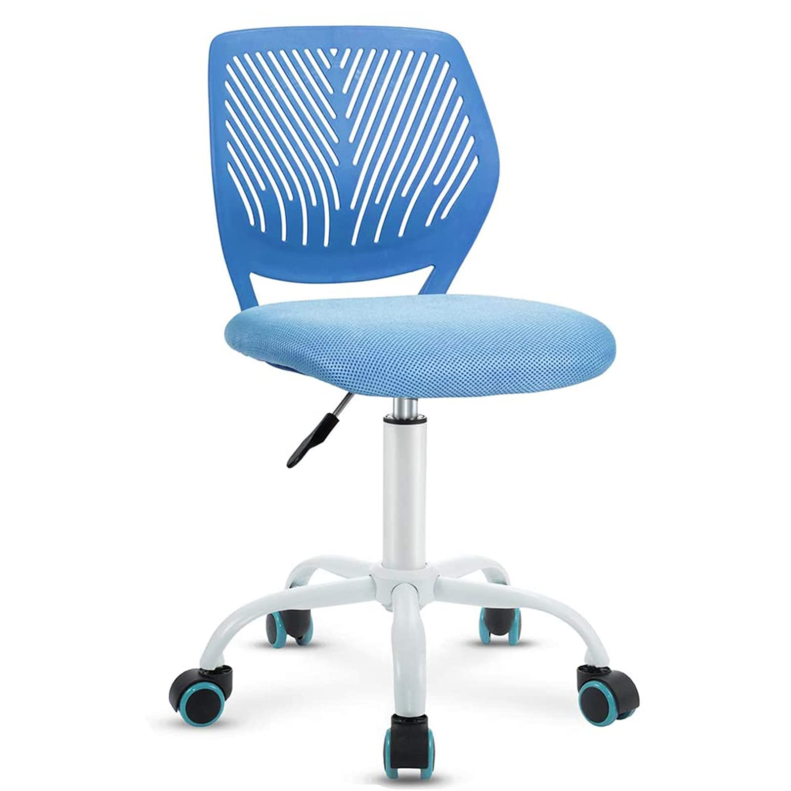 Giantex Adjustable Kids Desk Chair - Ergonomic Study Chair for Children with Height Adjustment & Lumbar Support, Swivel Armless Mesh Task Chair for Students - Perfect for Home Schooling, Online Learning & Computer Work (Blue)