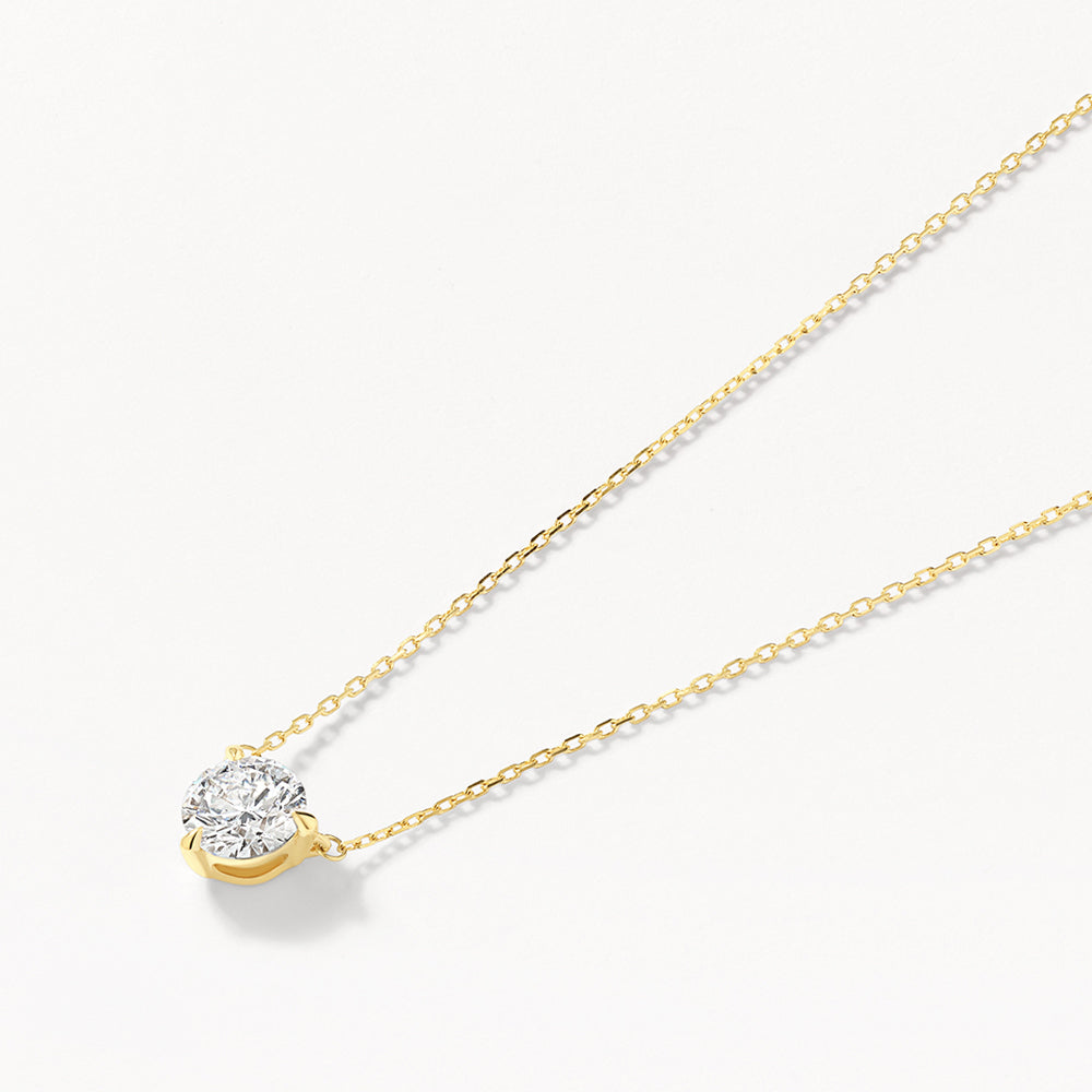 0.75ct Lab Grown Diamond Round Pendant Necklace in 10k Gold - Perfect for Weddings, Anniversaries & Special Occasions