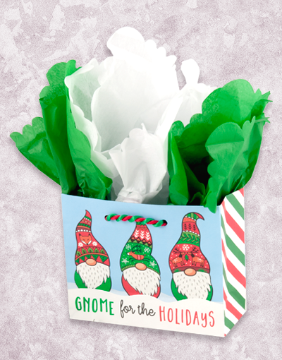 Festive Gnome Holiday Gift Bags (Petite Size) - Perfect for Christmas Presents, Party Favors & Small Gift Wrapping