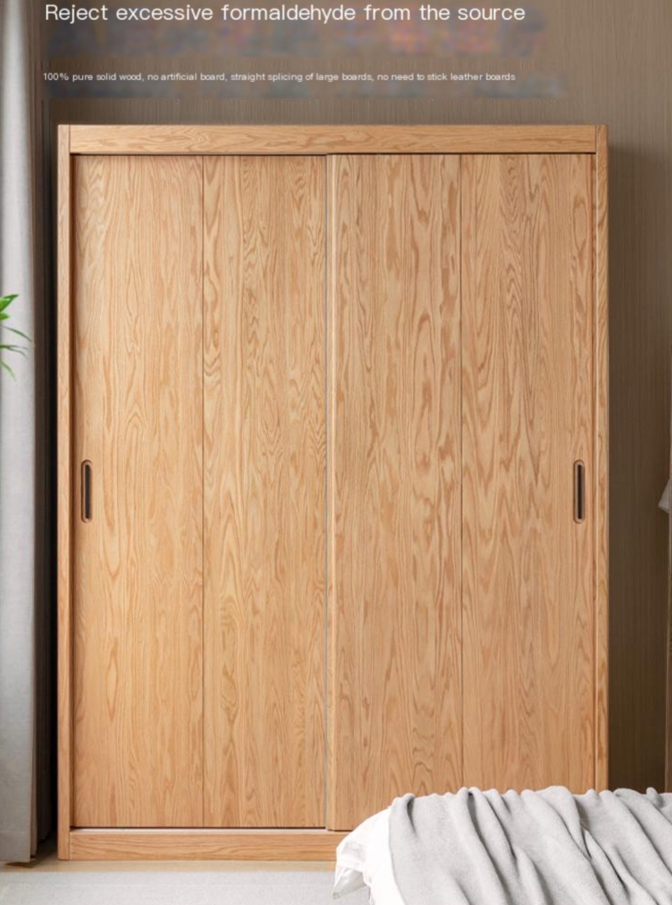 Stylish Oak & Ash Solid Wood Modern Wardrobe - Spacious Closet Organizer for Bedroom, Walk-in Closet & Guest Room Storage