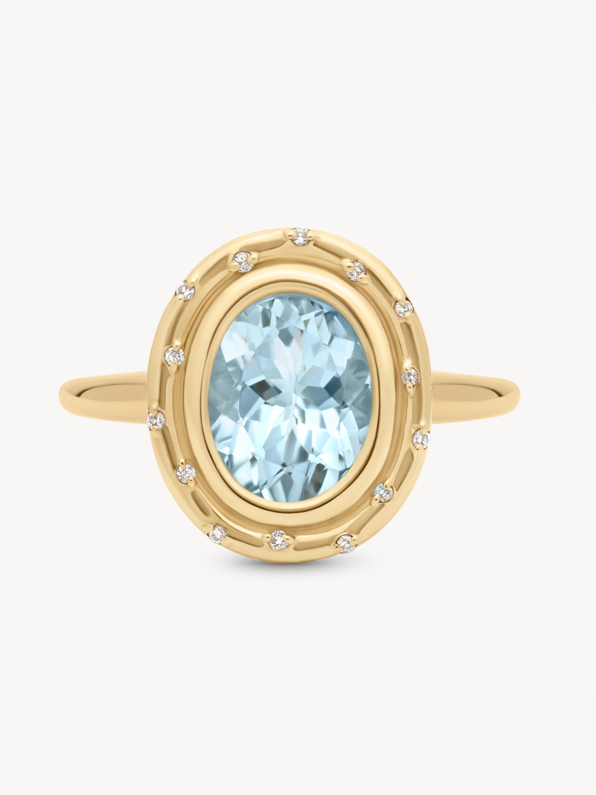 Aquamarine Oval Spotlight Ring - Elegant Blue Gemstone Jewelry for Women - Perfect for Engagement, Wedding, and Special Occasions